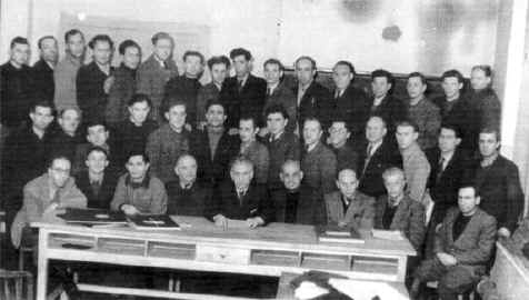 Photograph of survivors at a meeting in Argentina