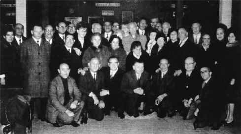 Photo of survivors at a gathering in 1951